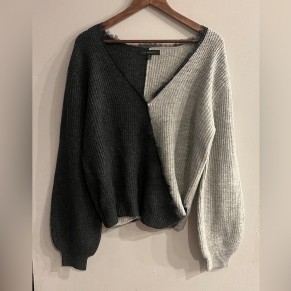 Dance & Marvel Sweaters - Dance & Marvel Dark Light Gray Two-tone Colorblock Sweater